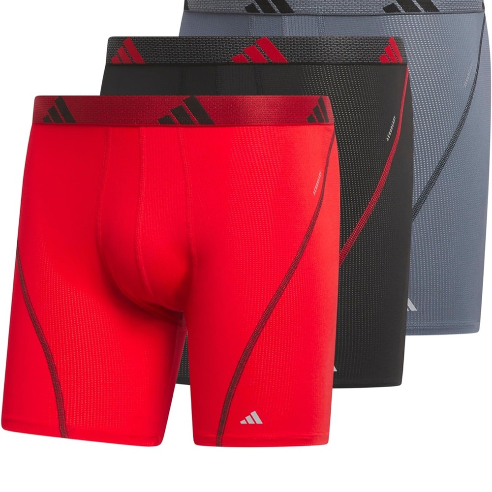 adidas Men's Performance Mesh Boxer Brief Underwear (3-Pack) Small